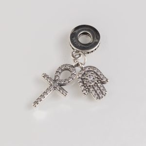 Charm Mano de Fátima y Cruz Egipcia