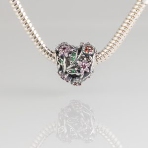 Charm de Corazón con Flores
