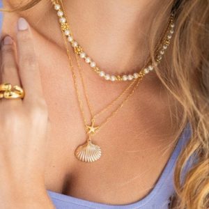 Cadena de Perlas - Diseño de concha