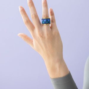 Anillos con piedra Miyuki - Azul