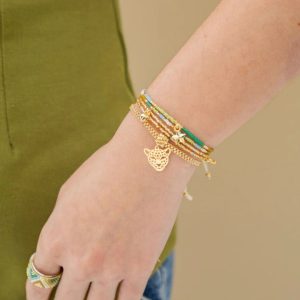 Juego Aretes y Pulseras Miyuki Pantera