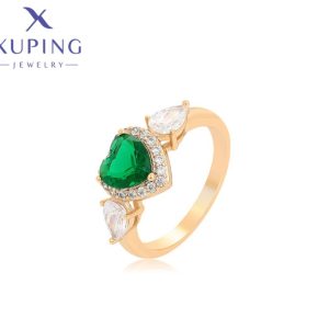Anillo circón de corazón verde