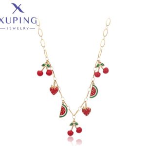 Gargantilla de Dijes colgantes Cherry, Fresa y Sandia