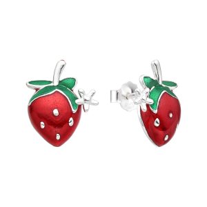 Zarcillos de fresa con flor