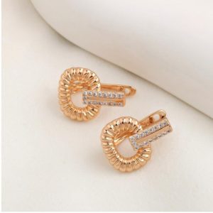 Zarcillos Gold Rose  con circonias