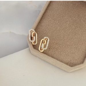 Zarcillos Gold Rose  con circonias