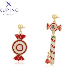 Zarcillos Navideños con Circonias  Baño de Oro  Xuping 14K