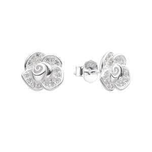 Zarcillos de Flores Plata Italiana  925