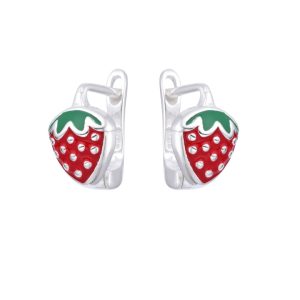 Huggies de Fresa 10mm, Plata Italiana 925