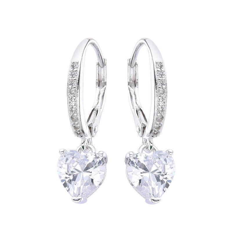 Zarcilos de Corazon, Plata Italiana 925