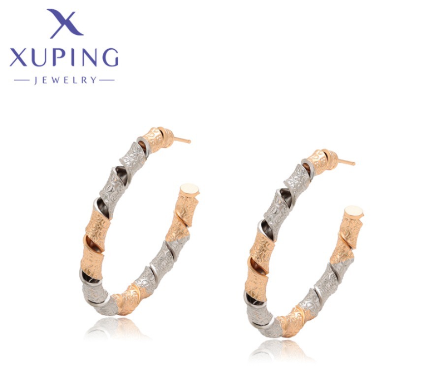 Argollas , Baño de Oro Xuping Rose Gold y Chapado en Platino