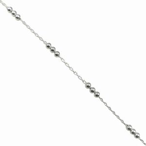 Tobillera Grumet Alargada con Bolitas 3mm 3x3 22mm