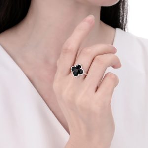 Anillo de flor plata italiana 925