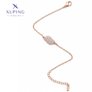 PULSERA BAÑO DE ORO XUPING ROSE GOLD CON CIRCONIAS 17+3 CMS