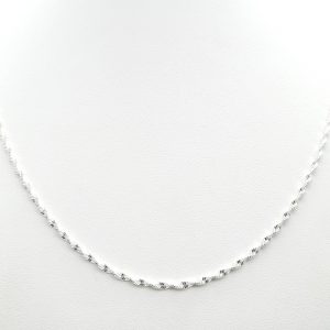 Cadena Entorchada Diamantada, Plata Italiana 925 50cms*2mm