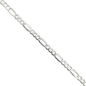 Pulsera Figaro 100 Hueca, PLata Italiana 925 20cms