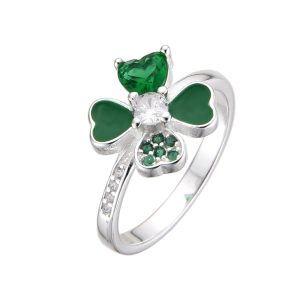 Anillo de Trébol, Plata Italiana 925 talla 6 y 7 - 6