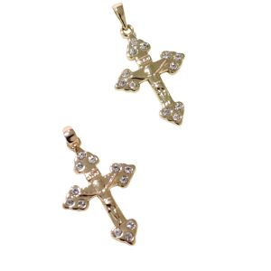 Dije de Cruz Con Circonias Baño de Oro Dorado y Rose Gold Xuping