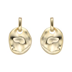 Zarcillos Ovalados, Plata Dorada  Italiana 925