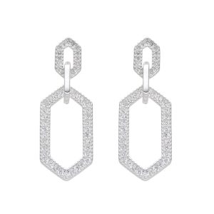 Zarcillos de Hexágono, Plata Italiana 925