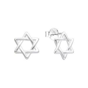 Zarcillos Estrella de David, Plata Italiana 925