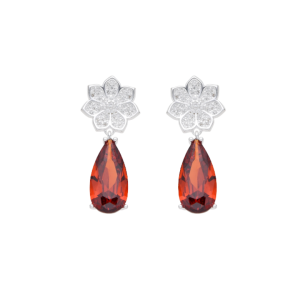 Zarcillos de Flor y Gota - Rojo