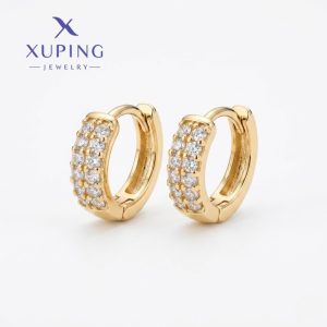 Zarcillos con Circonias, Baño de Oro Xuping 5mm *5mm