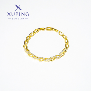 Pulsera con Circonias, Baño de Oro  18k Xuping 17 CMS*6mm