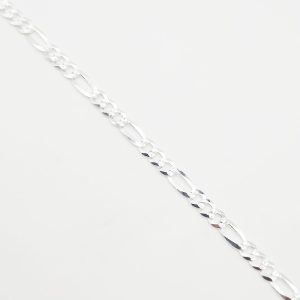 Cadena Figaro 120 Diamantada, Plata italiana  925 60cms*5mm