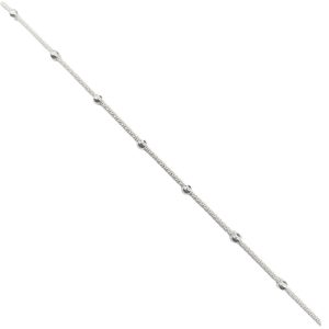 Cadena Coreana 50cms*1mm  con Bolitas 3mm, Plata Italiana 925