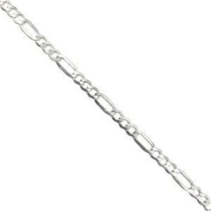 Cadena Figaro 100 Hueca, 70cms*4mm. Plata italiana 925