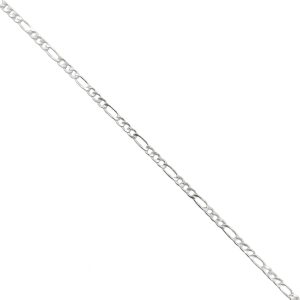 Cadena Figaro 060 Hueca, 60cms*3mm, Plata Italiana 925