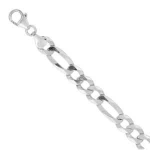 Pulsera Figaro 180. 20cms*8mm, Plata Italiana 925