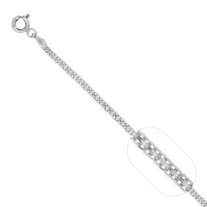 Pulsera  Bismark 040, 19cms*2.5mm, plata italiana 925