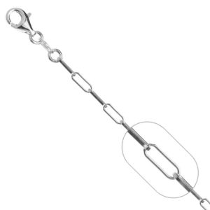 Pulsera   Forzatina Alargada,19cms*2mm Plata Italiana 925