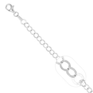 Pulsera Rolo, 19cms*4mm, Plata Italiana 925
