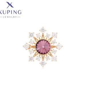 Broche de Sol, baño  de oro roce gold 18k  29mm largo 29mm ancho