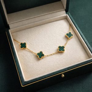 Pulseras de Flores de Oro Laminado 18k - Verde