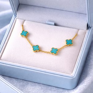 Pulseras de Flores de Oro Laminado 18k - Celeste