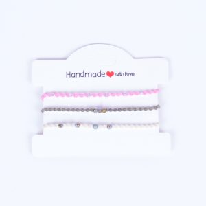 Set de tres pulseras de joyería hecha a mano diseño variado