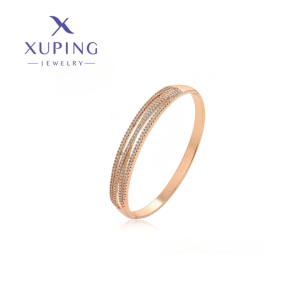 Brazalete con circonias 55mm*58mm baño de oro rose gold Xuping