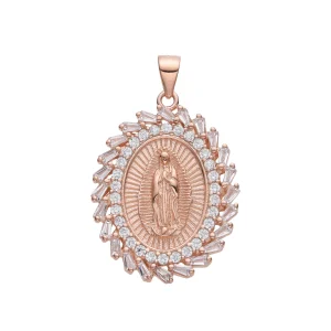 Medalla de Virgen Guadalupe 20x25mm  Rosada