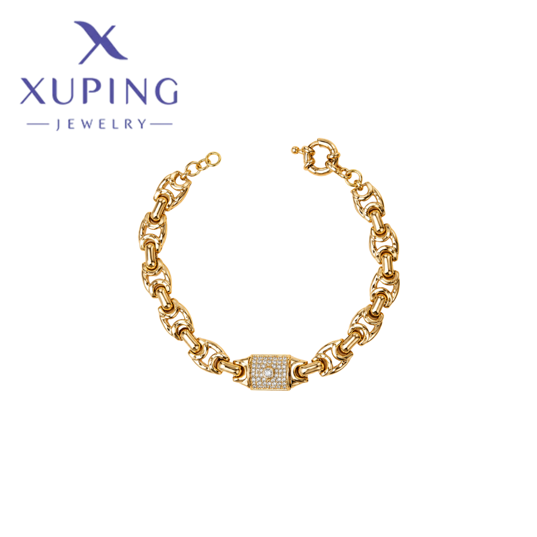 Pulsera con circonias  Baño de Oro Xuping 16cms