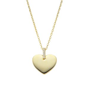 Gargantilla de Corazón, Plata Italiana 925 41+3cms
