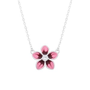 Gargantilla de Flor 45cms, Plata Italiana 925