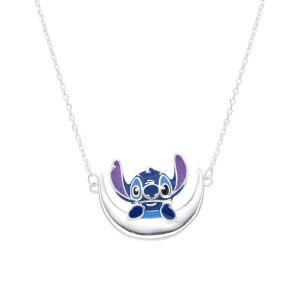 Gargantilla de Stitch Luna 45cms, Plata Italiana 925