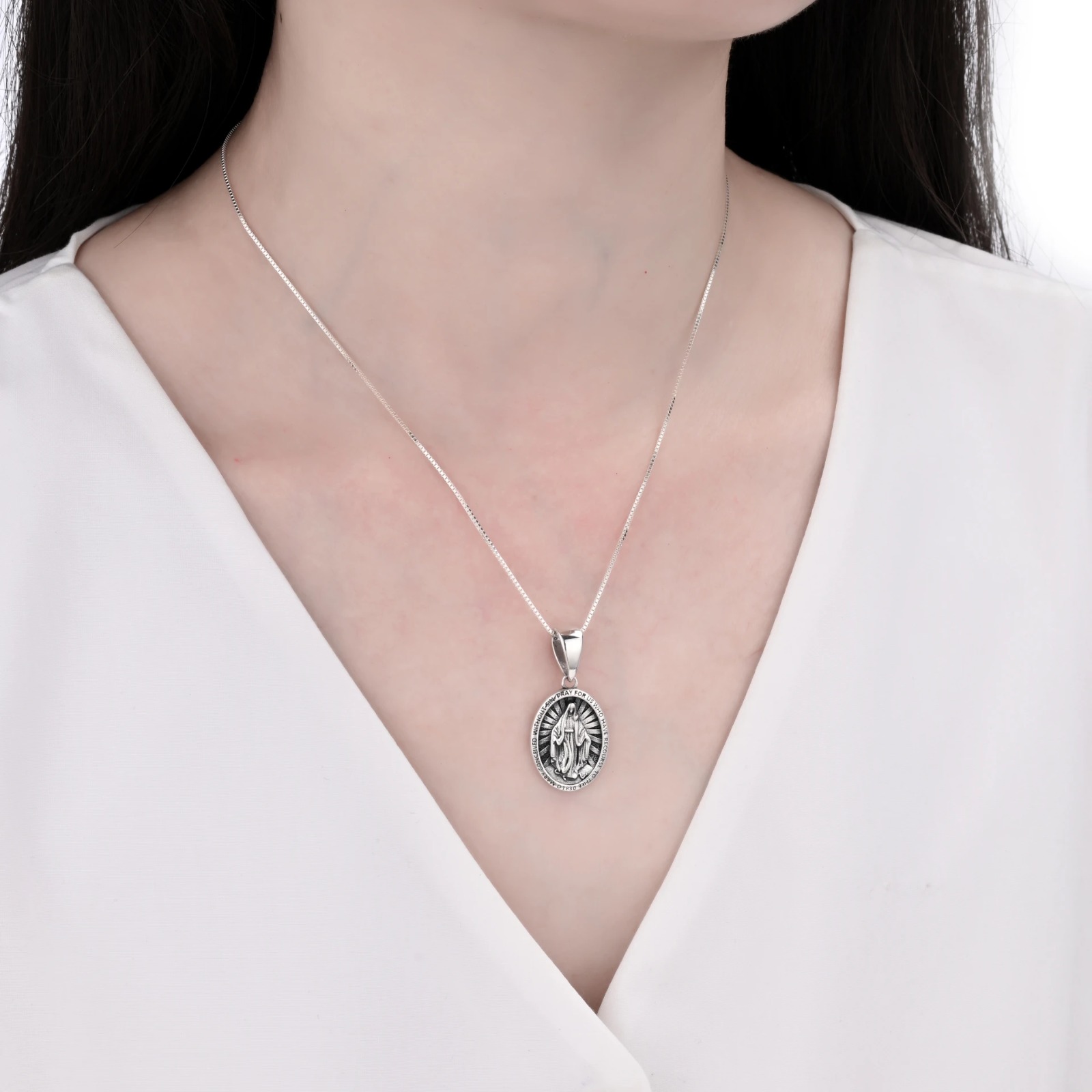 Medalla de la Milagrosa 16x20mm, Plata Italiana 925