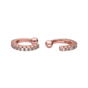 Ear clip  plata dorada  italiana 925