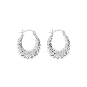 Argollas lisas 18mm, Plata Italiana 925