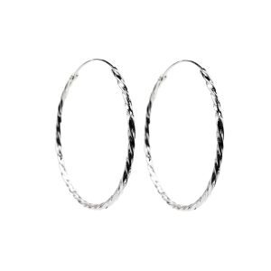 Argollas Entorchadas 1.5*60mm, Plata italiana 925